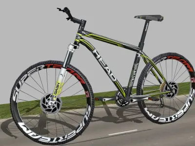 Mountain sport bicycle Low-poly 3D model
