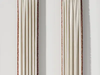 Curtains with fringes 3D model