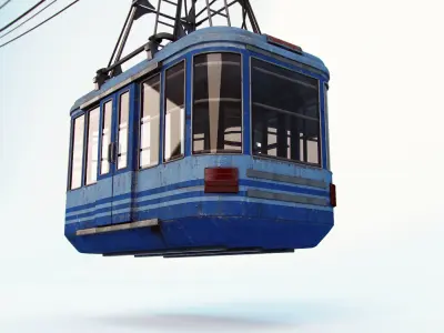 Cableway cable car - cable car 3D model