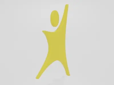 Low Poly Cartoon Happy Kid Logo Low-poly 3D model