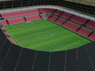 Football Stadium Low-poly 3D model 4