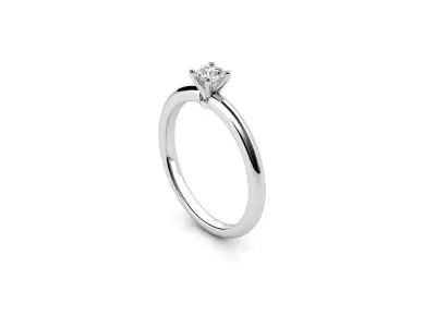 ZDR094 solitaire diamond engagement ring gold 3D print model