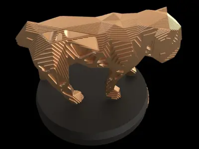 Parametric V Bulldog Low-poly 3D model