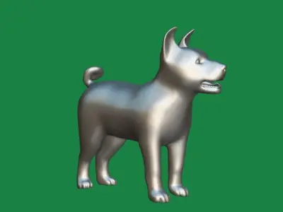 Basenji Puppy Dog Low-poly 3D model