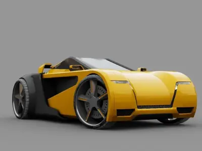 SUPER CAR rigged 3D model