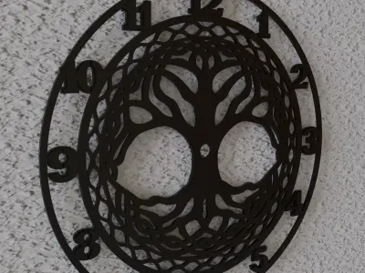 tree of life wall clock  3D print model