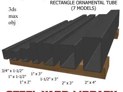 083in Wall Rectangle Ornamental Tube 3D model
