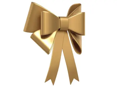 Christmas Bow Ribbon 09 Low-poly 3D model
