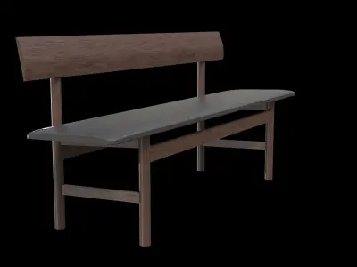 Mogensen Bench-oak smoked oiled Low-poly 3D model