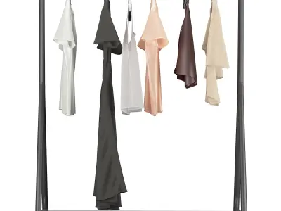 IKEA Turbo Clothes Rack with Clothes Set 3D model