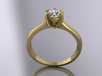 Elegant Diamond Ring Jewelry Gold 3D print model