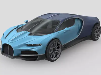 Bugatti Tourbillon Low-poly 3D model