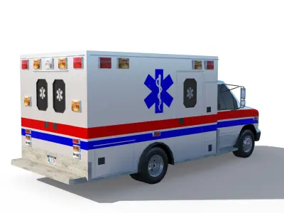Ambulance Truck Low-poly 3D model