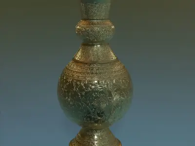Medieval Flower Vase 7 Low-poly 3D model