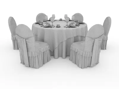 Banquet Table and Chair 69 3D model