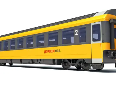 Passenger Train Car 3D model