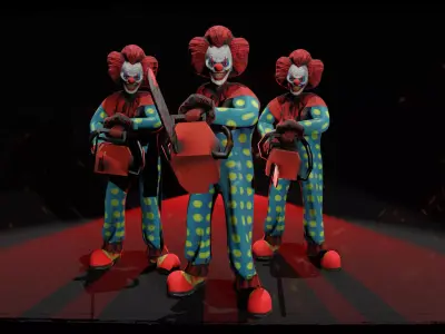 Killer Clown Low-poly 3D model