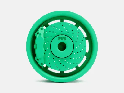 15x6 ET Gasser Wheel and Brake 3D print model