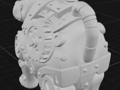 Industrial Hippo Sculpture 3D print model
