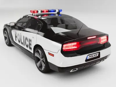 Realistic Police Car 3D Model Low-poly 3D model