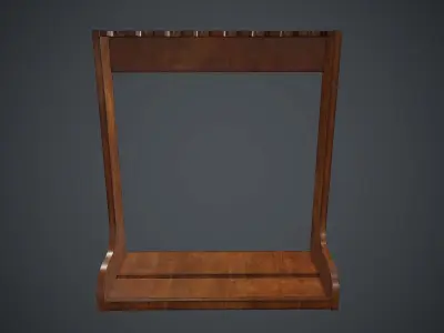 Wooden Weapon Rack 3 PBR Game Ready Low-poly 3D model