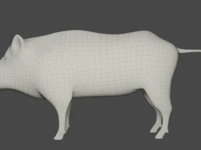 Fur Wild Boar V05 NO Rigged Low-poly 3D model