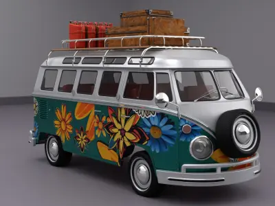 Volkswagen Samba T1 1965 3D model