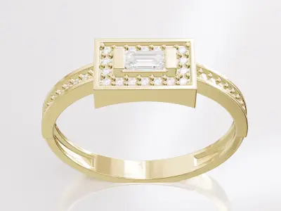 Jewelry Diamond Ring Model RG62 Free 3D print model