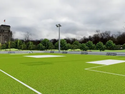 Football ground Low-poly 3D model