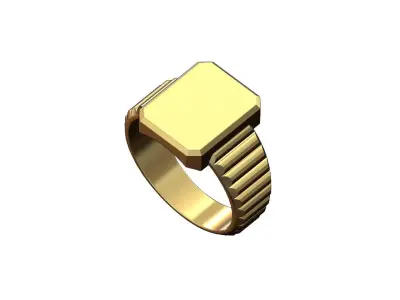 Watch link rectangular tag signet ring US sizes 6to11 3D print model