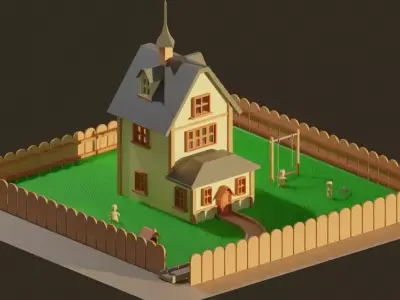 Disney house 6 Low-poly 3D model