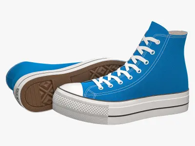 Chuck Taylor All Star Lift Platform High Top Blue 3D model