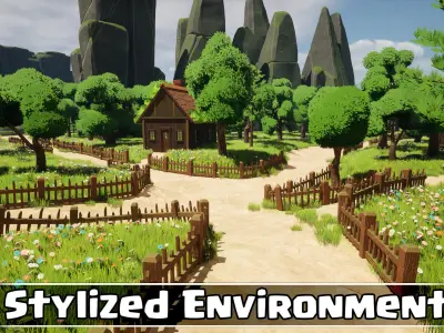 Stylized Environment Game Ready VOL02 Low-poly 3D model