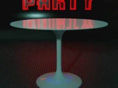 Realistic Designer Tulip Table Free 3D model