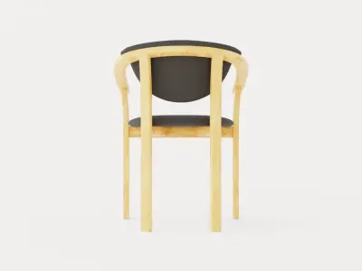 Aden dining chair oiled oak Low-poly 3D model