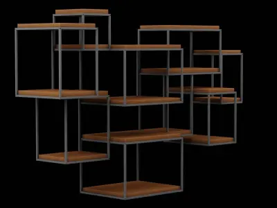 Geometrical Furniture Design Low-poly 3D model 3