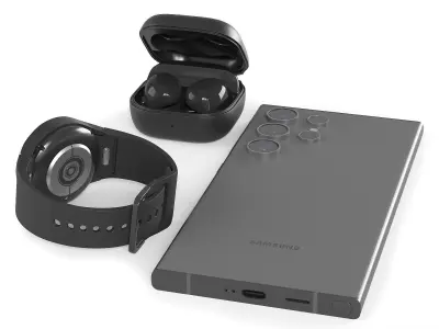 Power Bank and Samsung Set 3D model