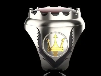 fashion oval ring Sculpture jewelry gold 3D print model