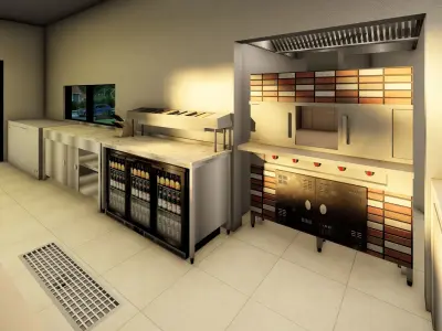 Modern Pizza Bar 3D model