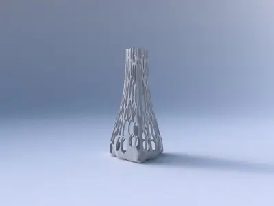 Vase grounded triangle with cracked organic lattice 2 3D print model