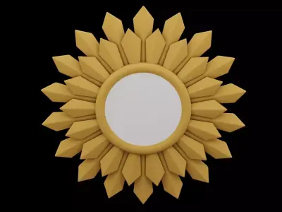 Flowered Mirror Design  Low-poly 3D model