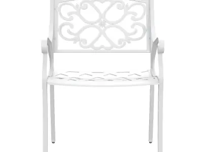Home Styles Biscayne Set of 2 White Metal Frame Stationary chair 3D model
