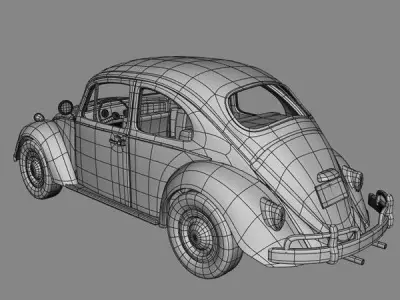 volkswagen beetle Low-poly 3D model