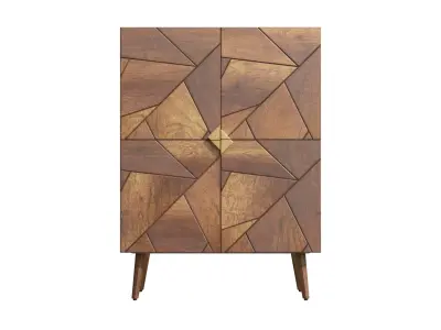 Dark Zaria Wood Cabinet Low-poly 3D model