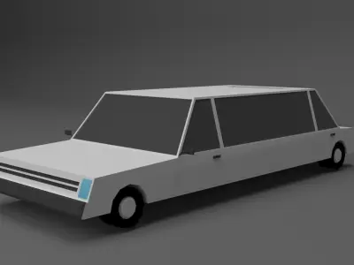 limousine car Low-poly 3D model