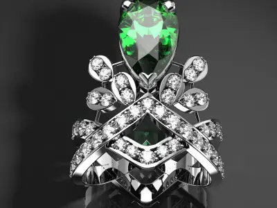 wedding diamond ring  3D print model