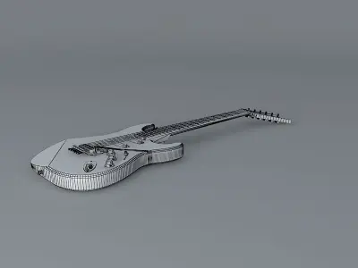Strat style guitar Free 3D model