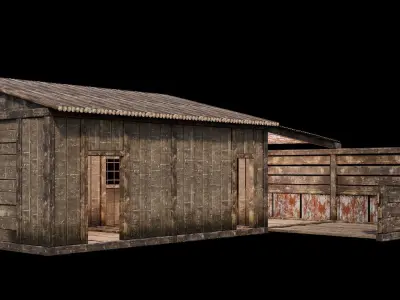 Medieval Houses 69- 4K Textures Game Ready Low-poly 3D model