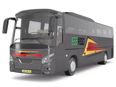 Modern Travel Bus - Coach Low-poly 3D model