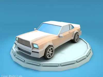 Cartoon Luxury Car Low-poly 3D model